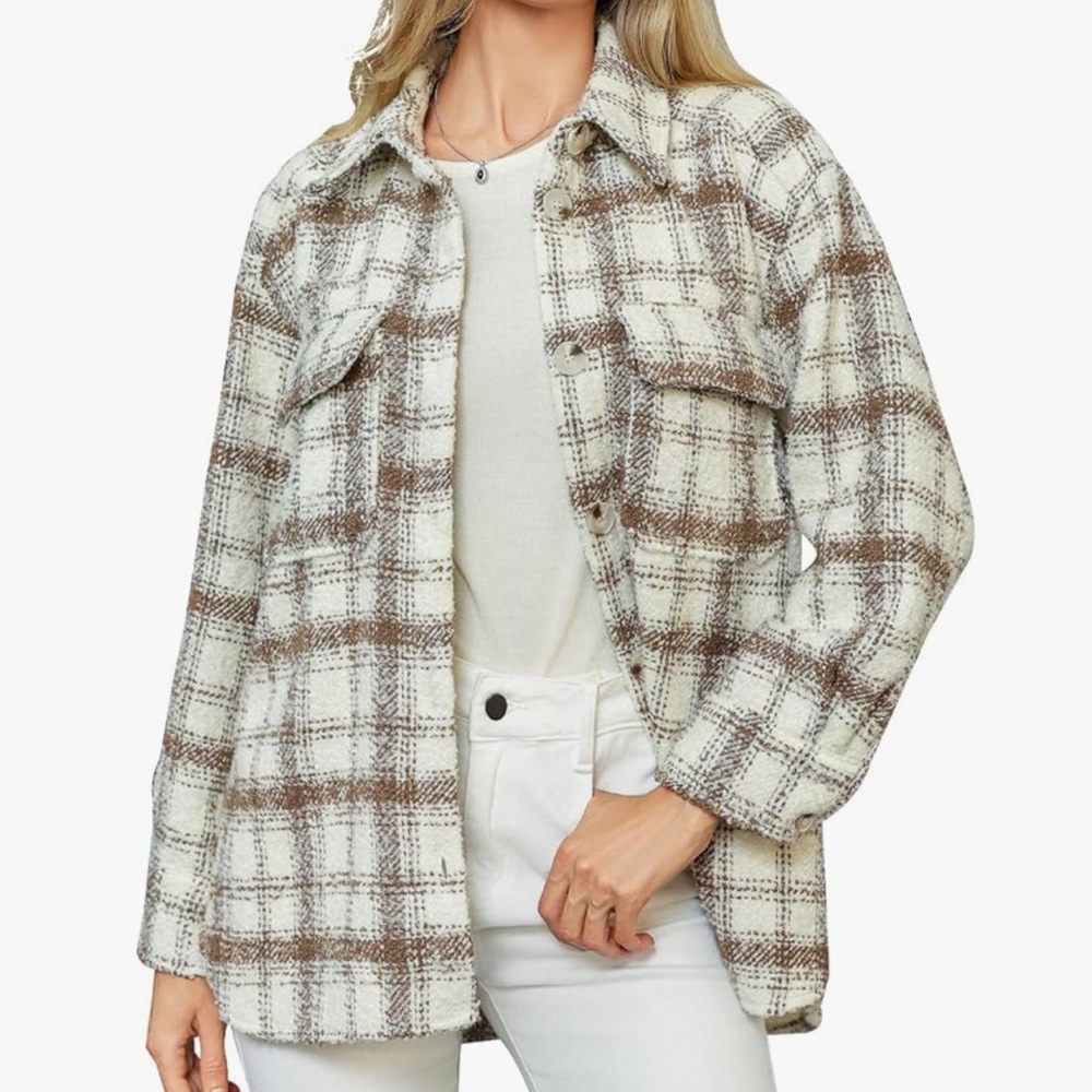 Brown Flannel Plaid Shacket